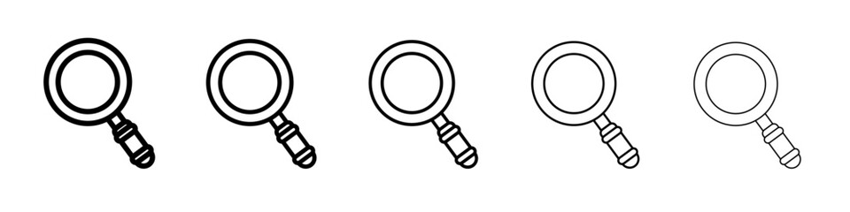 magnifying glass icon vector thin outline style sign