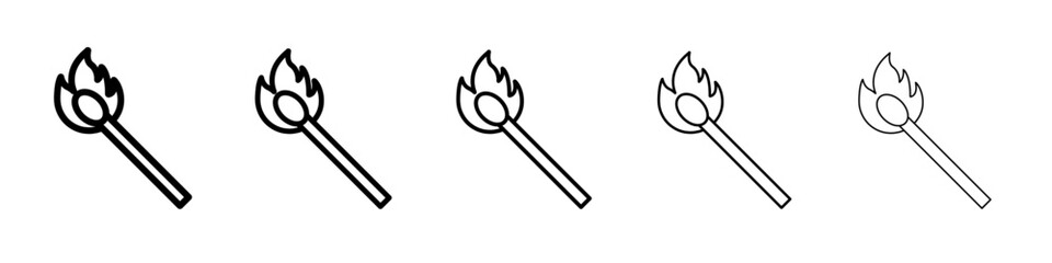 matchstick icon vector thin outline style sign