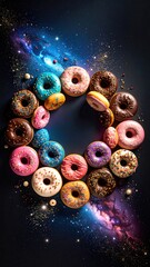 Galaxy Donuts Sweet Treats Space Food Photography.