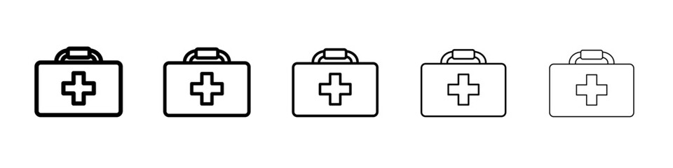 med kit icon vector thin outline style sign