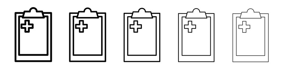 medical clipboard form icon vector thin outline style sign