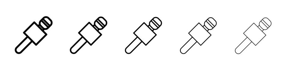 mic icon vector thin outline style sign