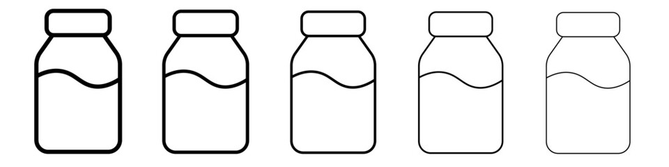 milk bottle icon vector thin outline style sign