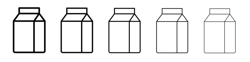 milk carton icon vector thin outline style sign