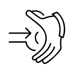 Obraz premium Line drawing of two hands creating a welcoming gesture 