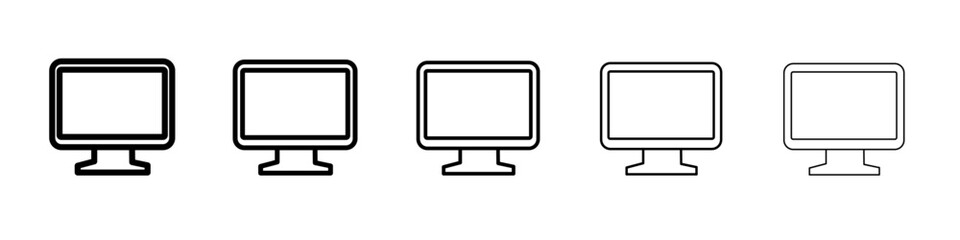 monitor icon vector thin outline style sign