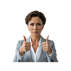 Confident Businesswoman Showing Double Thumbs Up
