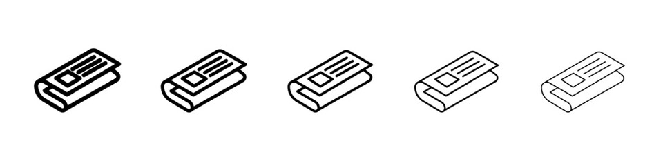 news paper icon vector thin outline style sign