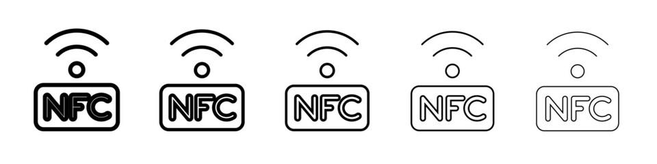 NFC Icon Single vector thin outline style sign
