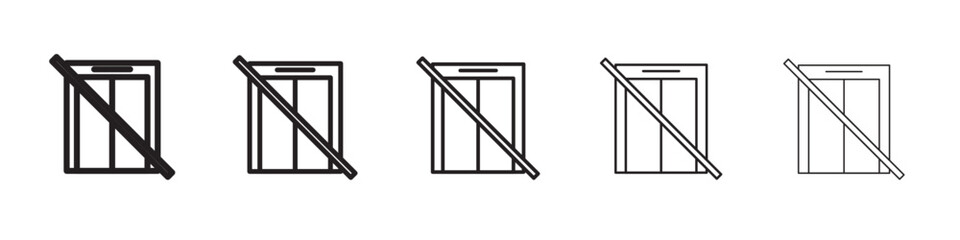 No Elevator Sign icon vector thin outline style sign