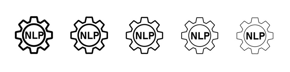 NLP icon vector thin outline style sign