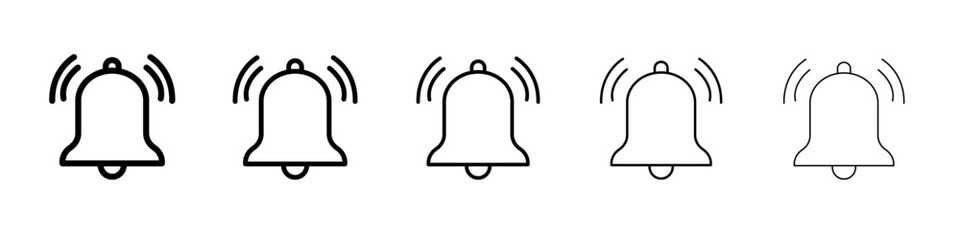 Notification Bell Icon Single vector thin outline style sign