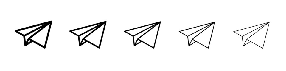 paper plane icon vector thin outline style sign