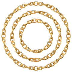 Gold Mariner Link Chains: Three Sizes, Elegant Jewelry Designs