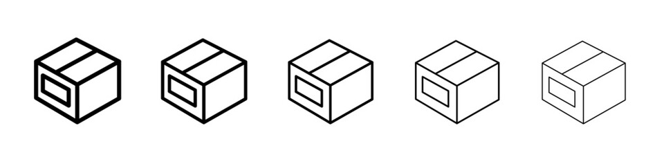 parcel icon vector thin outline style sign