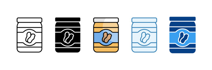 Peanut Butter  Icon Set Multiple Style Collection