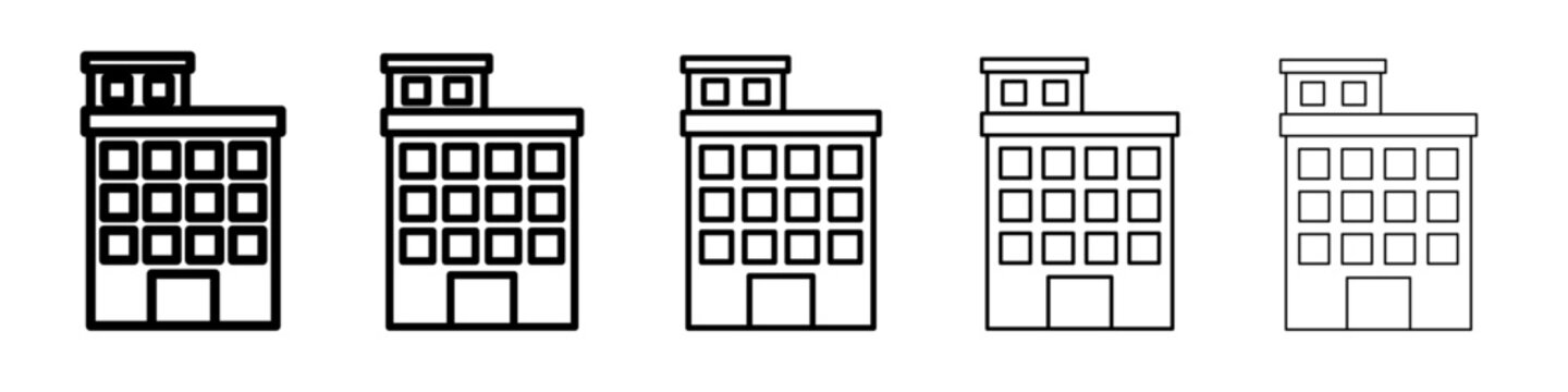 Penthouse icon vector thin outline style sign