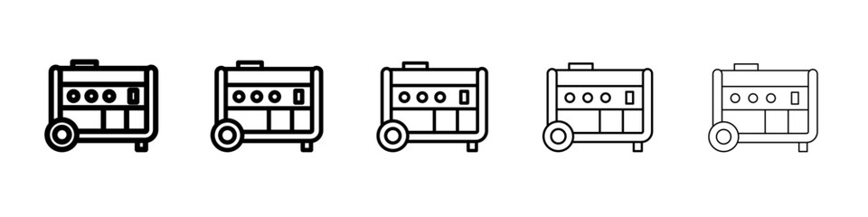 Portable power generator icon vector thin outline style sign