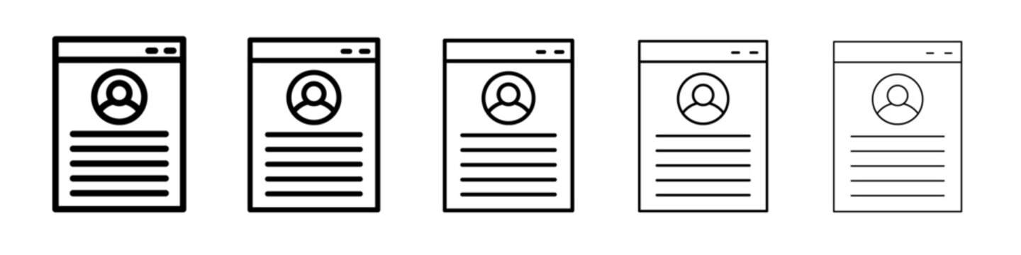 porfolio icon vector thin outline style sign