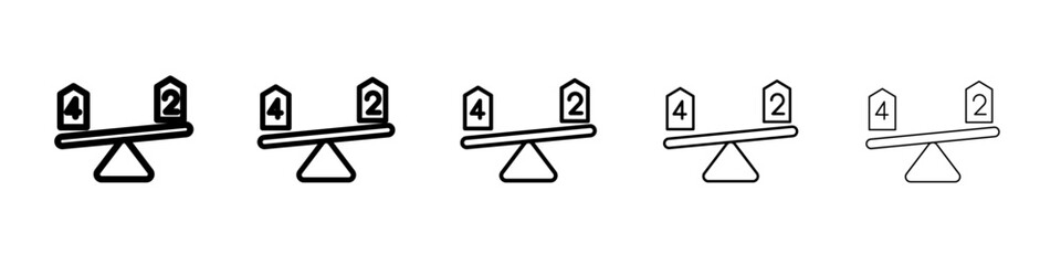price comparision icon vector thin outline style sign
