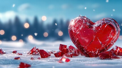 Shattered Heart in Winter Wonderland