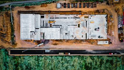 Construction site view from above