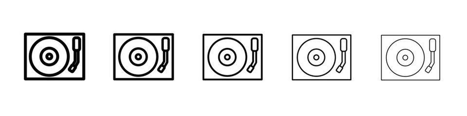record player icon vector thin outline style sign