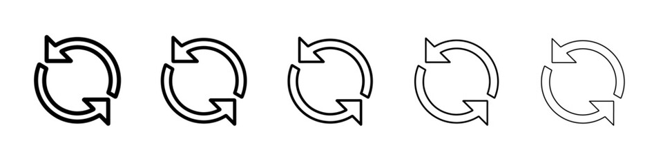 reload icon vector thin outline style sign