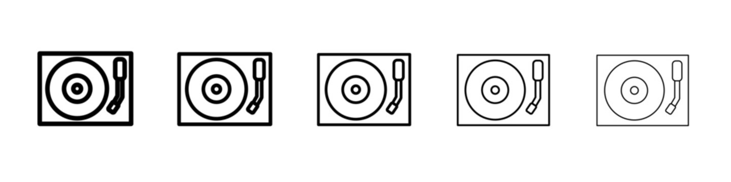 record player icon vector thin outline style sign