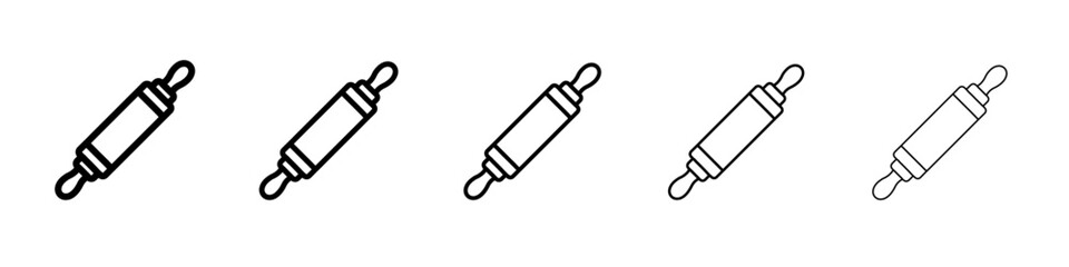 rolling pin icon vector thin outline style sign