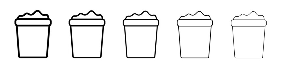 Sand bucket icon vector thin outline style sign