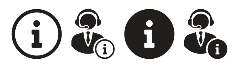 Vector sign icon of information and information service profile for users. Vector illustration