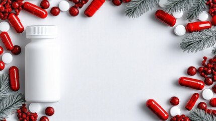 Christmas Medicine: Festive Healthcare Concept