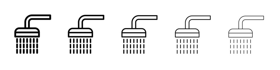 shower icon vector thin outline style sign