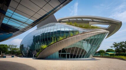 Fototapeta premium Innovative Futuristic Architecture with Sleek Design