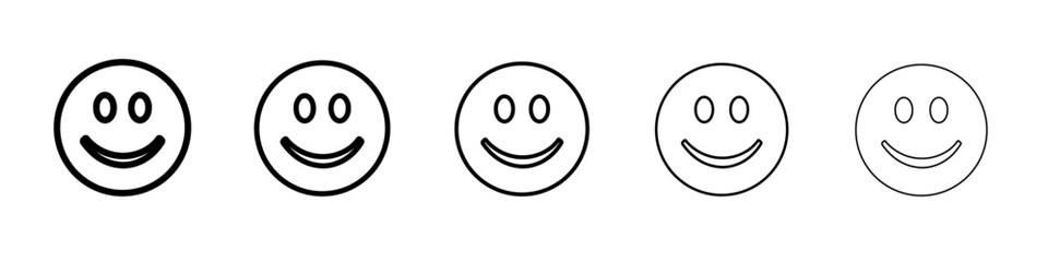 smile emoji icon vector thin outline style sign