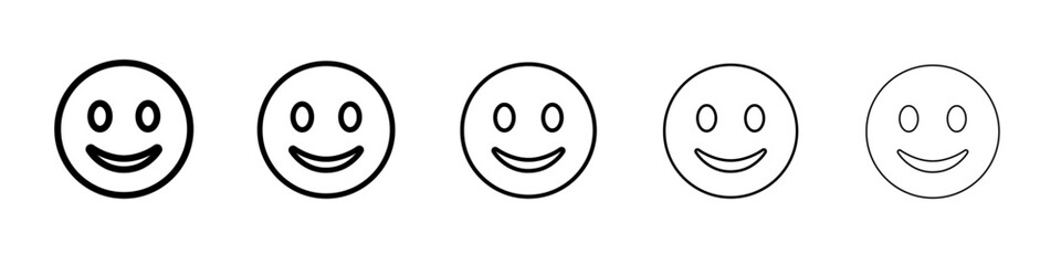 smile icon vector thin outline style sign
