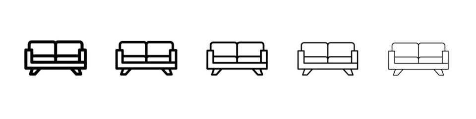 sofa icon vector thin outline style sign