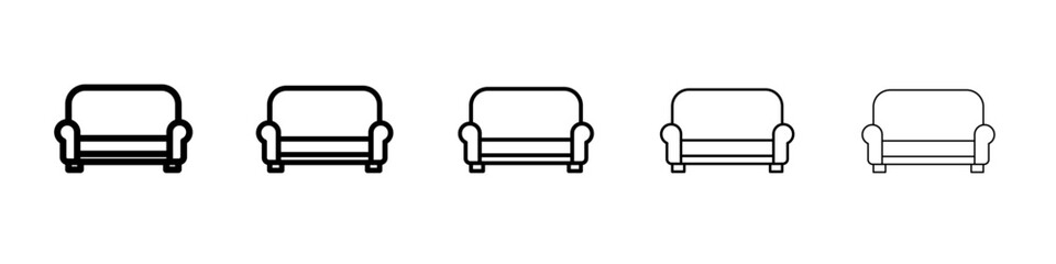 sofa icon vector thin outline style sign