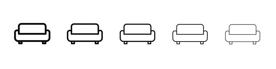 sofa icon vector thin outline style sign