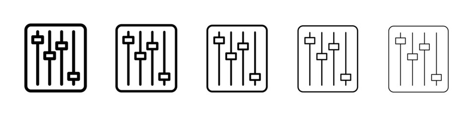 sound mixer icon vector thin outline style sign