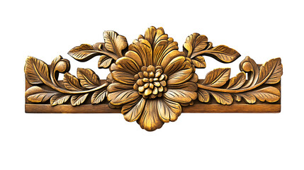 A detailed depiction of one traditional Pakistani wooden decorative wall hanging, isolated on Transparent background.