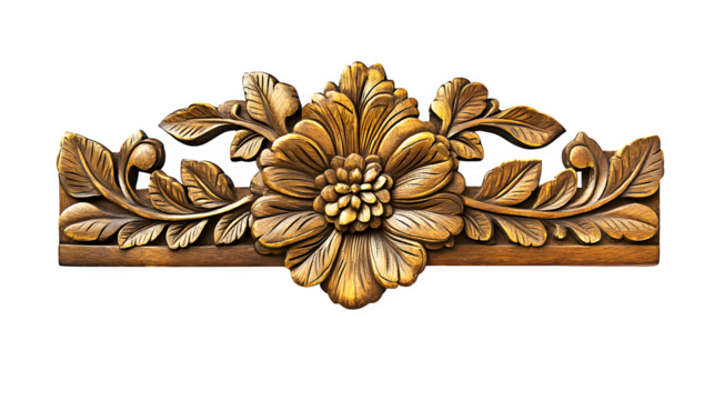 A detailed depiction of one traditional Pakistani wooden decorative wall hanging, isolated on Transparent background.