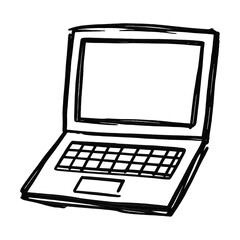 PNG Hand-drawn laptop sketch illustration.
