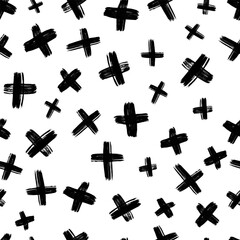 Obraz premium Seamless pattern with hand drawn cross symbols