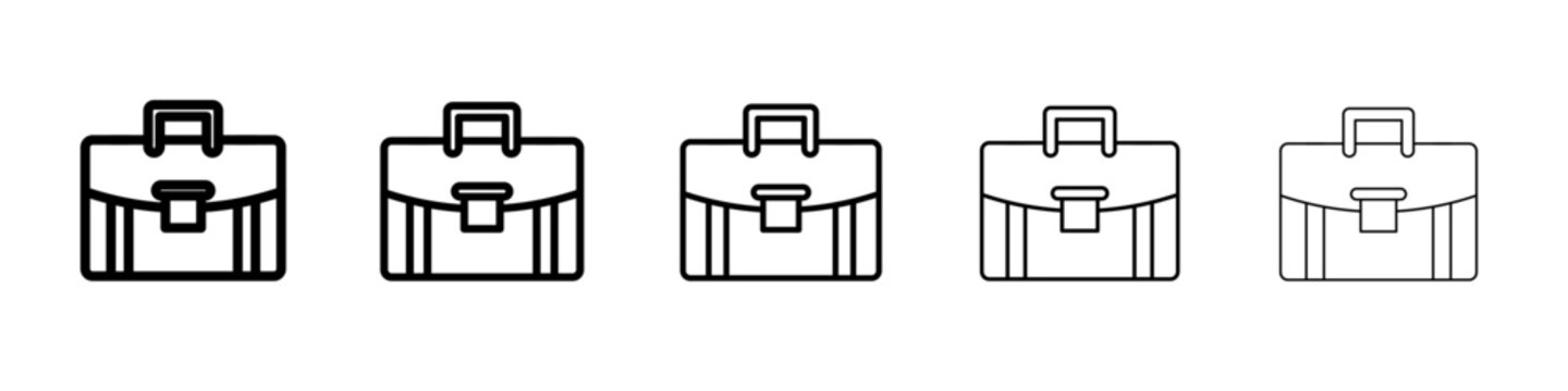 suitcase icon vector thin outline style sign