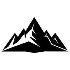 mountain landscape vector illustration silhouette on white background