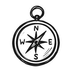 Naklejka na ściany i meble PNG Vintage compass sketch illustration.