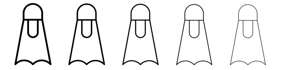 swimming fins icon vector thin outline style sign © Ramdevpir