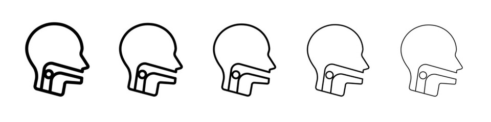 Swallowing reflex icon vector thin outline style sign